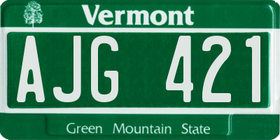 VT license plate AJG421