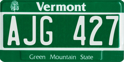 VT license plate AJG427