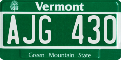 VT license plate AJG430