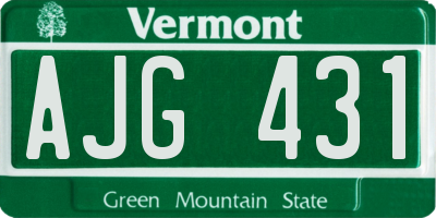 VT license plate AJG431