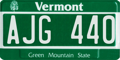 VT license plate AJG440