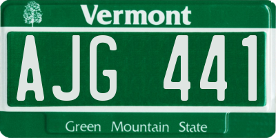 VT license plate AJG441