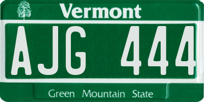 VT license plate AJG444
