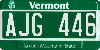 VT license plate AJG446