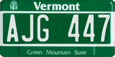 VT license plate AJG447