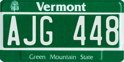 VT license plate AJG448