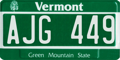 VT license plate AJG449