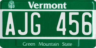 VT license plate AJG456