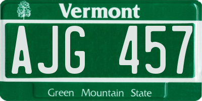 VT license plate AJG457