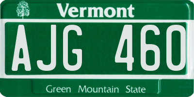 VT license plate AJG460