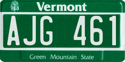 VT license plate AJG461