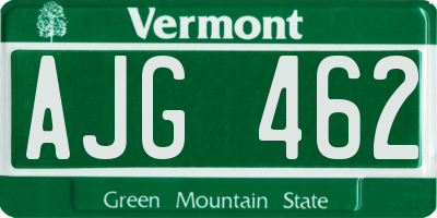 VT license plate AJG462