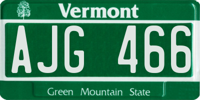 VT license plate AJG466