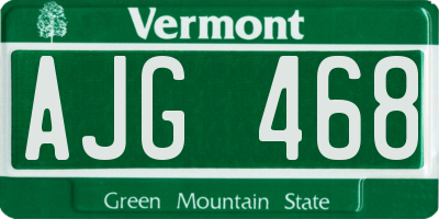 VT license plate AJG468