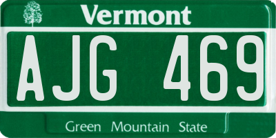 VT license plate AJG469