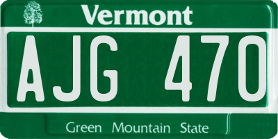 VT license plate AJG470
