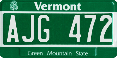VT license plate AJG472