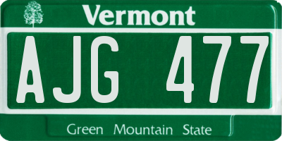 VT license plate AJG477