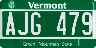 VT license plate AJG479
