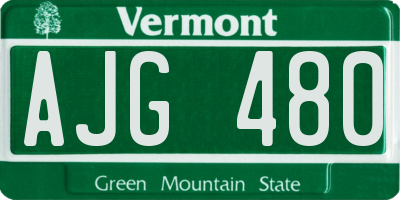 VT license plate AJG480