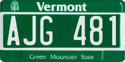 VT license plate AJG481