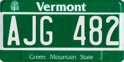 VT license plate AJG482