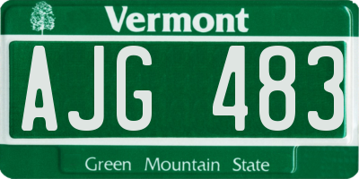 VT license plate AJG483