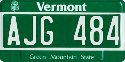 VT license plate AJG484
