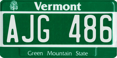 VT license plate AJG486