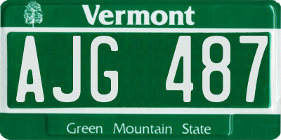 VT license plate AJG487
