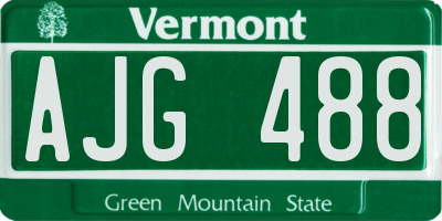 VT license plate AJG488