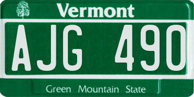 VT license plate AJG490