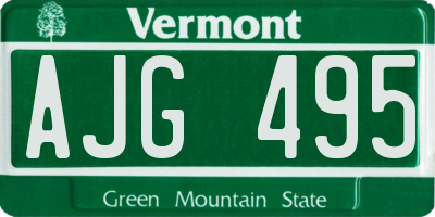 VT license plate AJG495