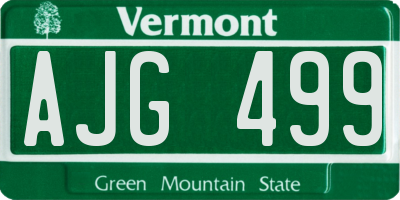 VT license plate AJG499