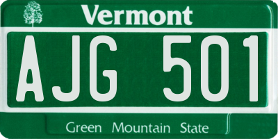 VT license plate AJG501