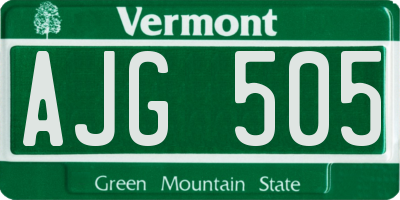 VT license plate AJG505