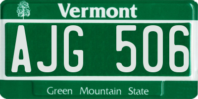 VT license plate AJG506