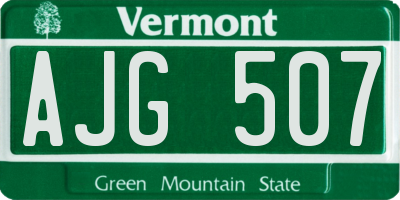 VT license plate AJG507