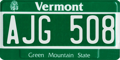 VT license plate AJG508