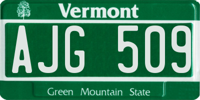 VT license plate AJG509