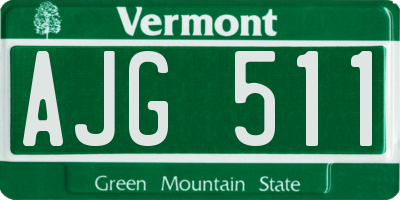 VT license plate AJG511