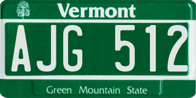 VT license plate AJG512