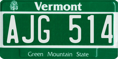 VT license plate AJG514