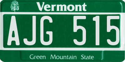 VT license plate AJG515