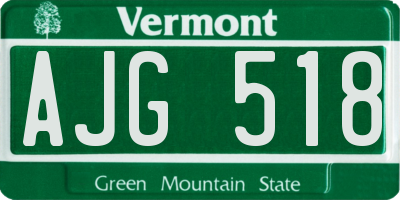VT license plate AJG518