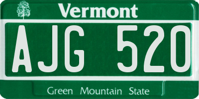 VT license plate AJG520