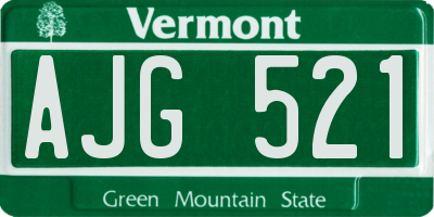 VT license plate AJG521