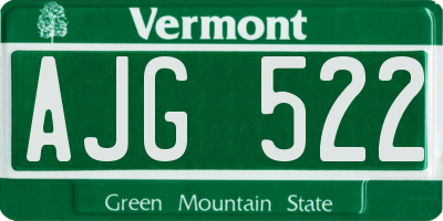 VT license plate AJG522