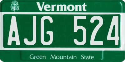 VT license plate AJG524