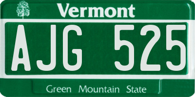 VT license plate AJG525